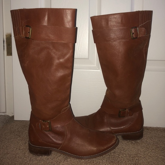 DSW Shoes Tall Brown Leather Boots Poshmark